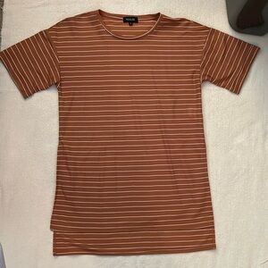 Burnt Orange Roolee Striped Short Sleeve Shirt Women’s Size Small